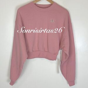 ALO Yoga Cropped Accolade Crewneck Vintage Pink S NWT Sold Out Rare Sporty Chic